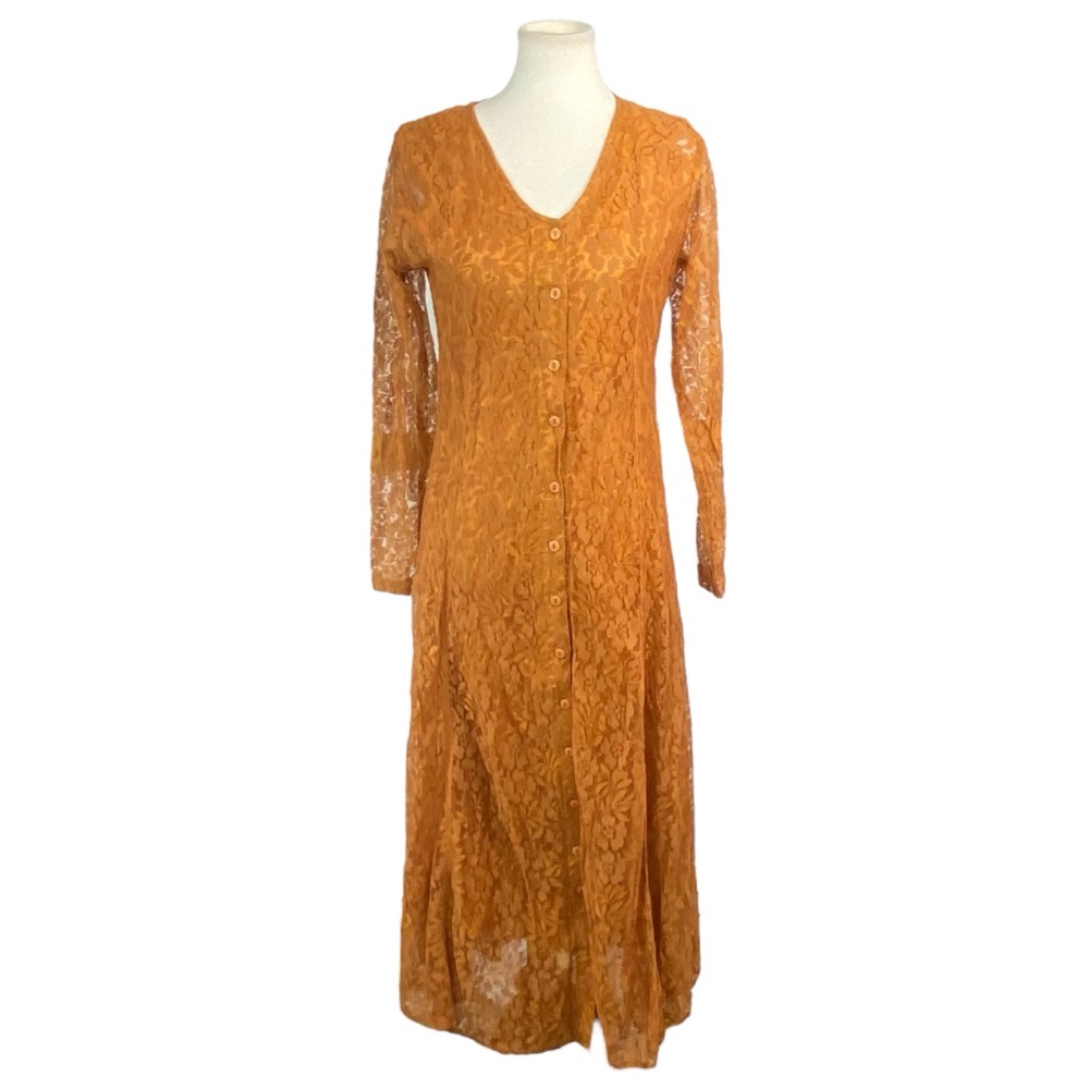 Woman’s M.P.H. Lace overlay button down shirt dress size M